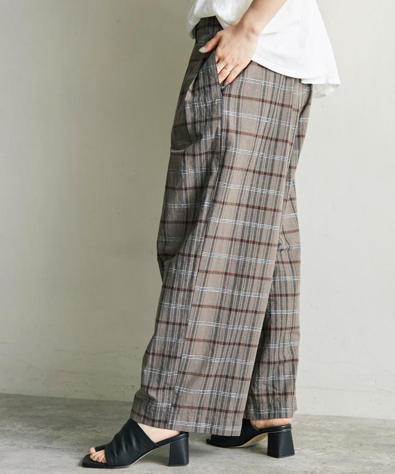 ○Ｃ/Ｓｉネップ先染チェックタックパンツ（cardo fabrica）