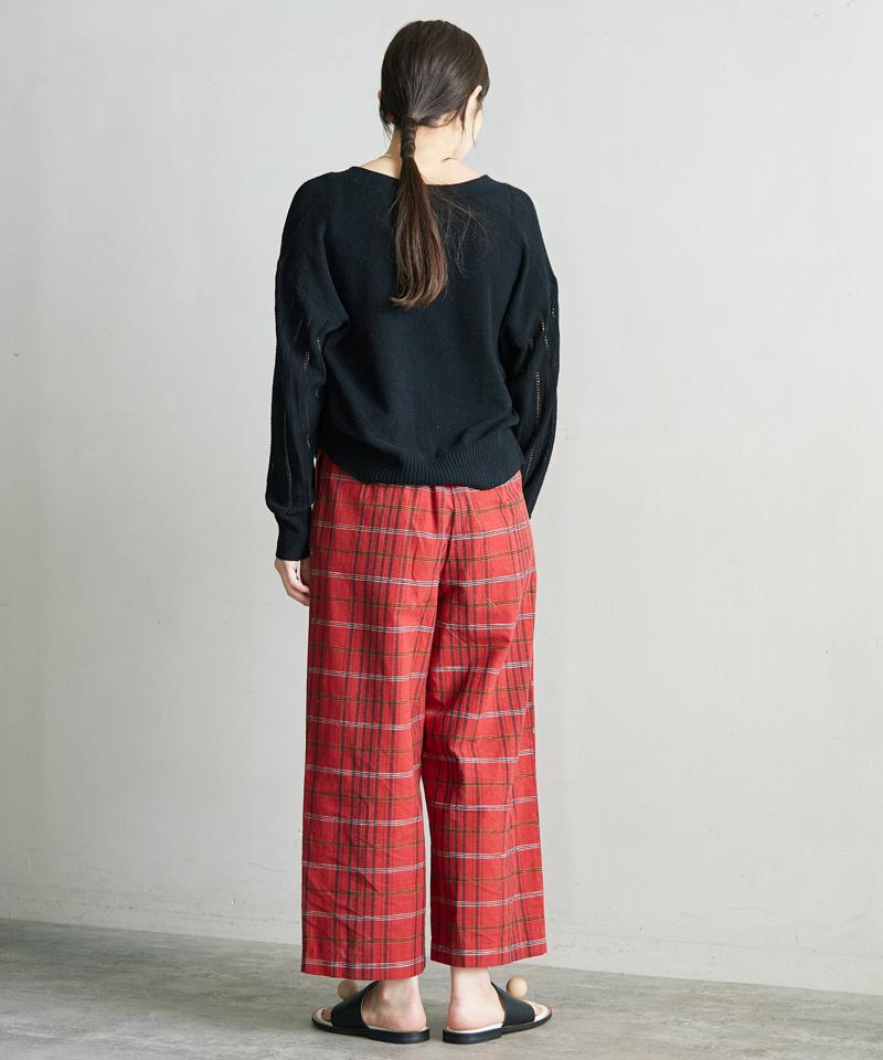 ○Ｃ/Ｓｉネップ先染チェックタックパンツ（cardo fabrica）