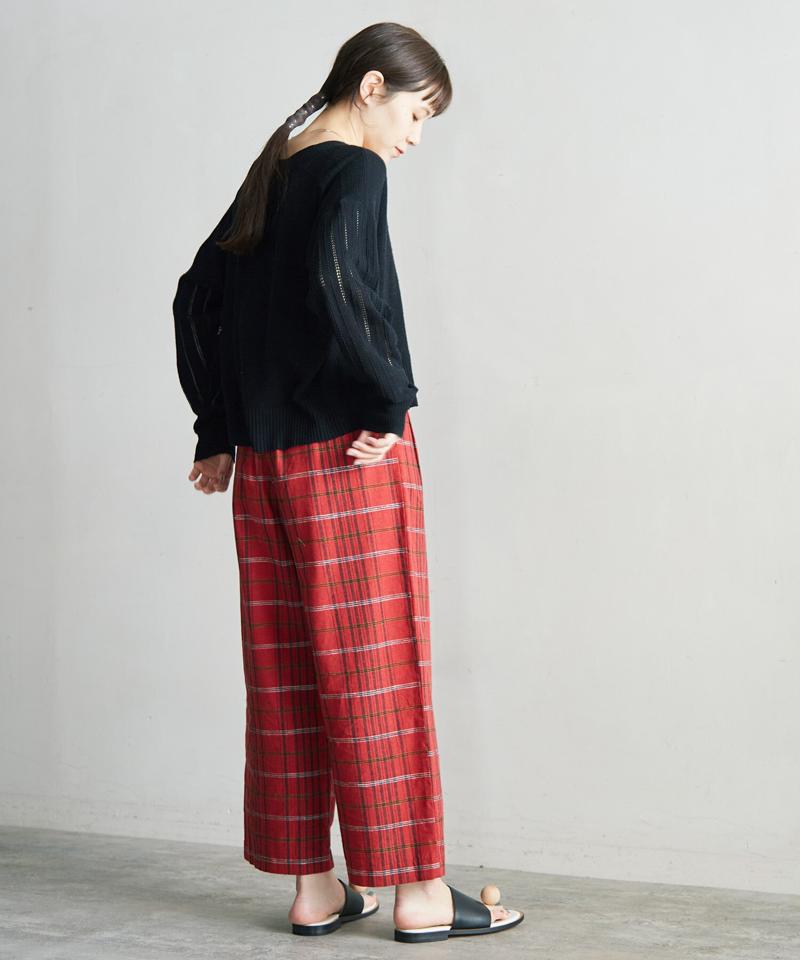 ○Ｃ/Ｓｉネップ先染チェックタックパンツ（cardo fabrica）