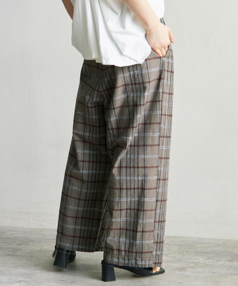 ○Ｃ/Ｓｉネップ先染チェックタックパンツ（cardo fabrica）