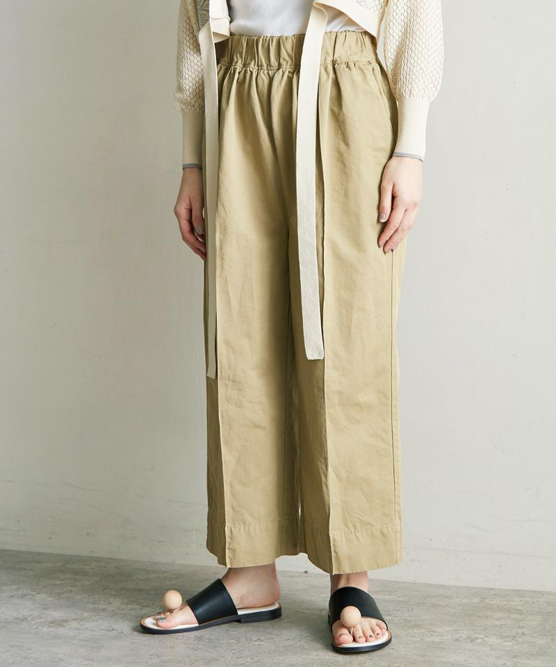 ○コンパクトリネンカルゼ イージータックパンツ（note et silence.）