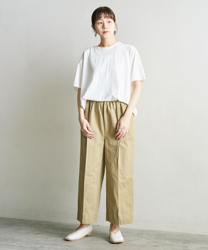 ○コンパクトリネンカルゼ イージータックパンツ（note et silence.）
