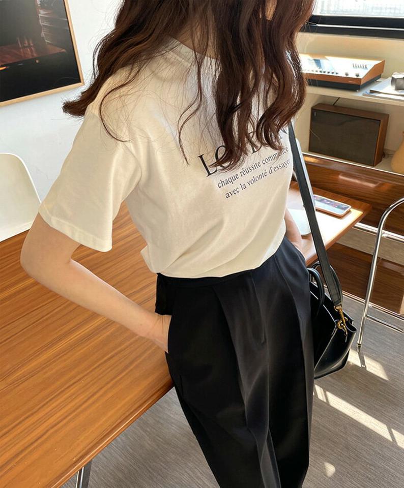 ANAIS（アナイス)LONDON半そでTシャツ【3/8up_ka】韓国 韓国ファッション　トップス 半そで カットソー ロゴT プリント カジュアル きれいめ 英字レディース ファッション【7】※メール便不可