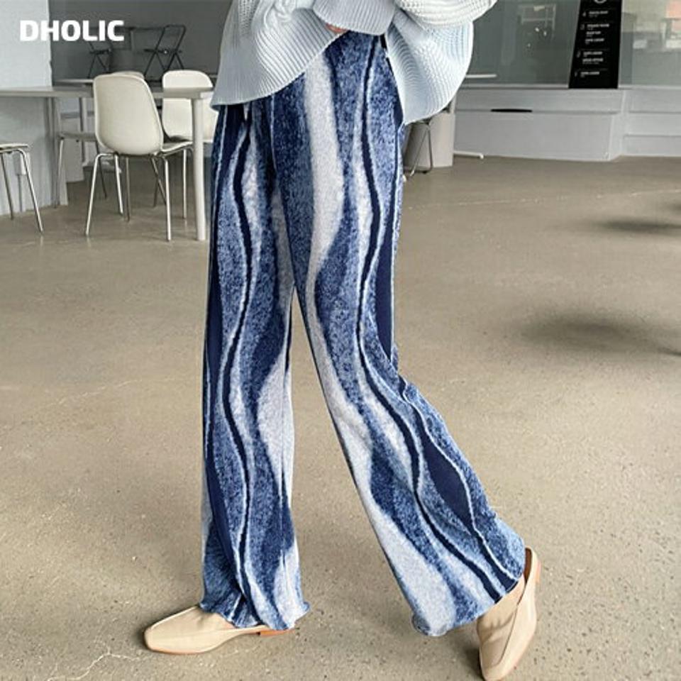 ユニークパターンプリーツパンツ・全3色・t61699 レディース 【pt】【韓国 ファッション ボトムス パンツ ロング ロングパンツ ユニーク パターン プリーツパンツ 配色 ワイドパンツ ウェーブ カジュアル スリム 細身 シンプル 体型カーバー 秋 春】