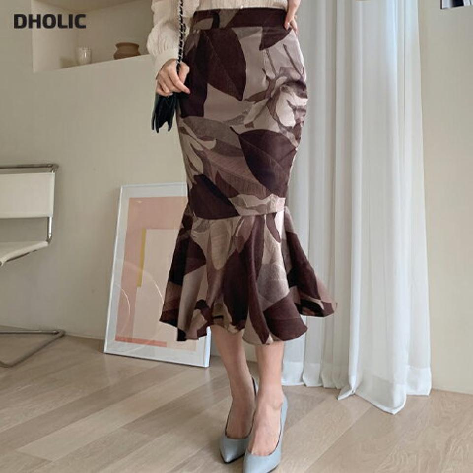 パターンマーメイドスカート・全2色・t67291 レディース 【sk】【スカート ロング ロングスカート マーメイドスカート マーメイド 総柄 シック モダン 大人 春 秋 韓国 ファッション】【ハイホリHIHOLLI】