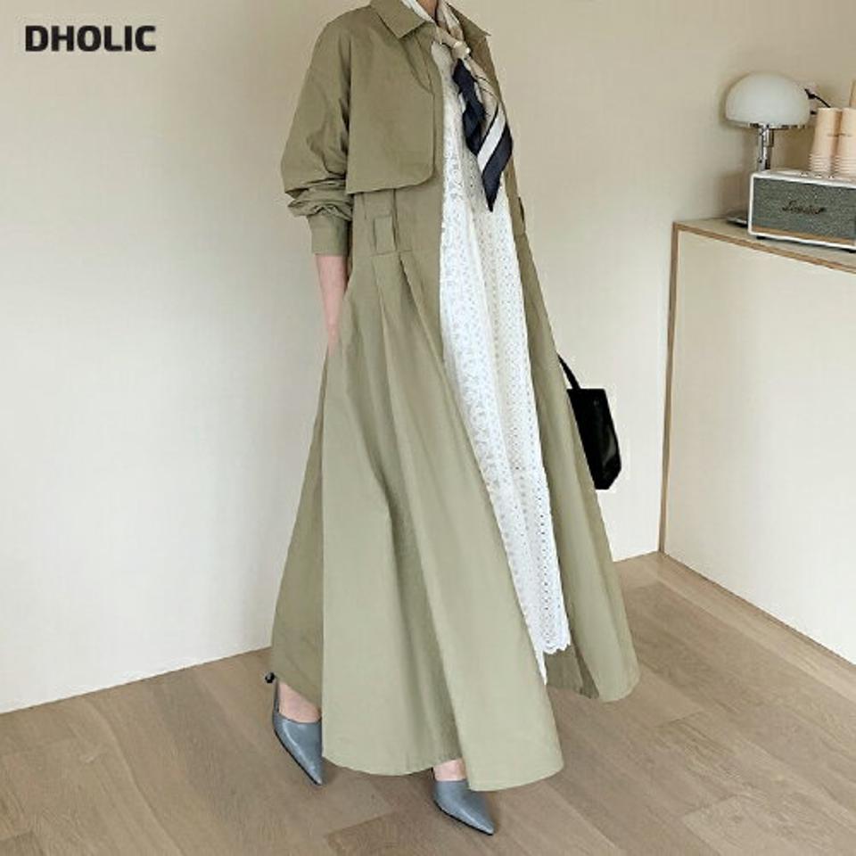 【送料無料】ストラップ付フレアシャツワンピース・全2色・t67288 レディース 【ops】【ワンピース シャツワンピース ロング ロングワンピース 長袖 フレア フレアワンピース 単色 無地 シンプル 大人 春 秋 韓国 ファッション】【ハイホリHIHOLLI】