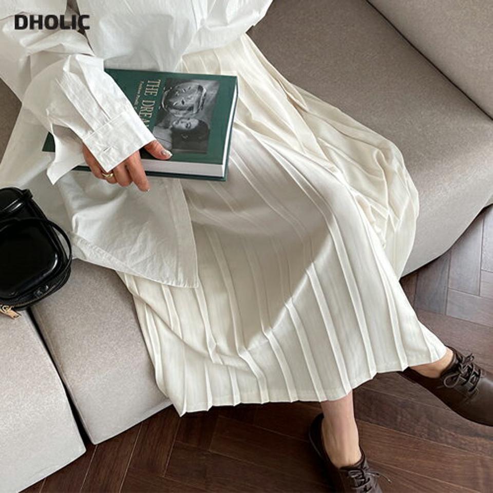 プリーツロングスカート・全3色・t61705 レディース 【sk】【韓国 ファッション ボトムス スカート ロング ロングスカート プリーツスカート 揺れ感 ボリューム カジュアル 体型カバー フェミニン デイリー 秋 春】