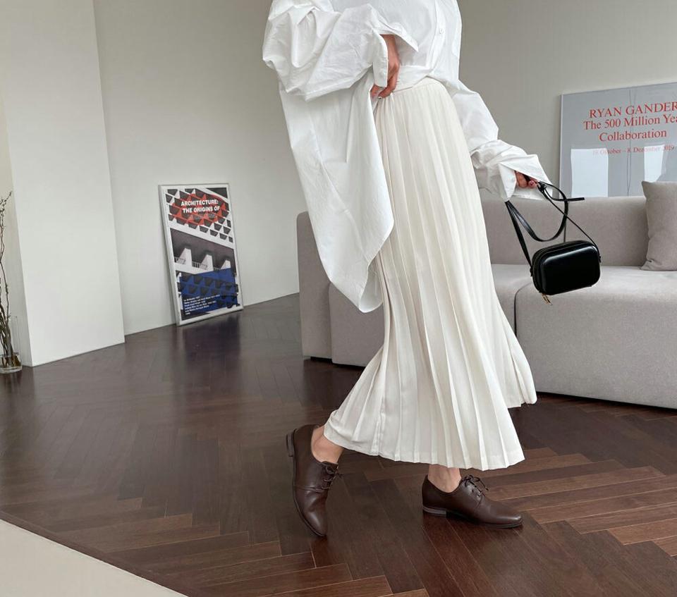 プリーツロングスカート・全3色・t61705 レディース 【sk】【韓国 ファッション ボトムス スカート ロング ロングスカート プリーツスカート 揺れ感 ボリューム カジュアル 体型カバー フェミニン デイリー 秋 春】