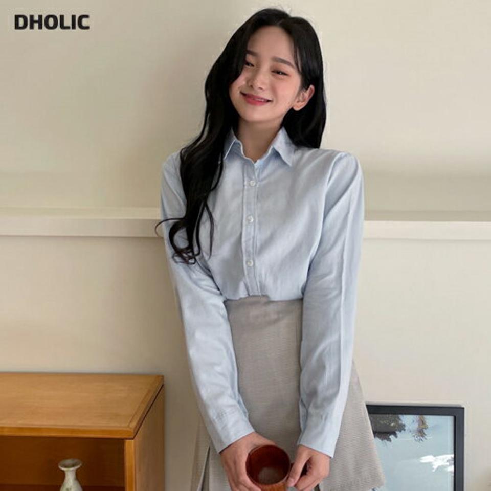 パステルラウンドヘムシャツ・全5色・t63376 レディース 【bl】【韓国 ファッション トップス ブラウス シャツ 長袖 ラウンドヘム カジュアル シンプル ベーシックシャツ 体型カーバー デイリー ベーシック 無地 秋 春】