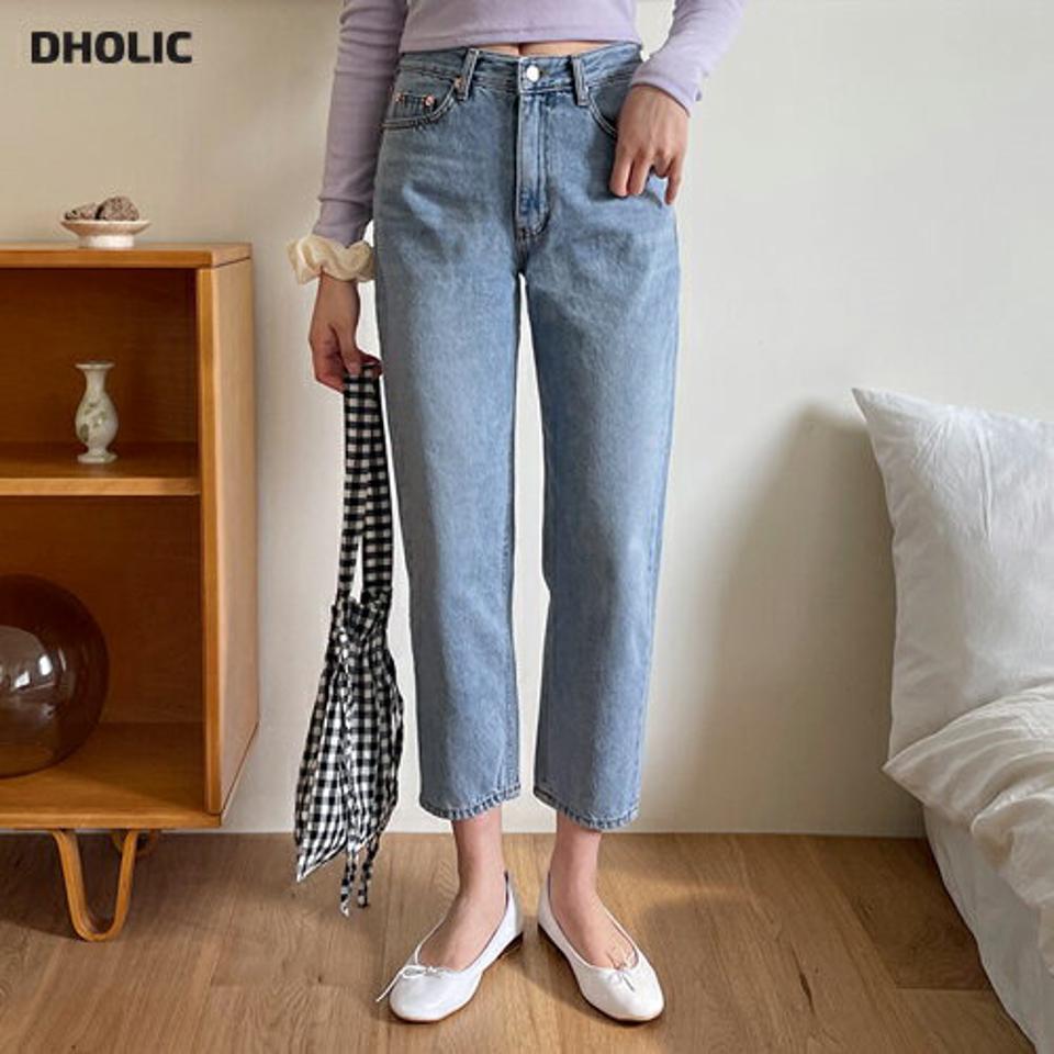 テーパードデニムパンツ・全2色・t63404 レディース 【pt】 韓国ファッション ボトムス パンツ ロング デニム デニムパンツ テーパード ベルトループ スリム 美脚 10分丈 十分丈 カジュアル デイリー 秋 春