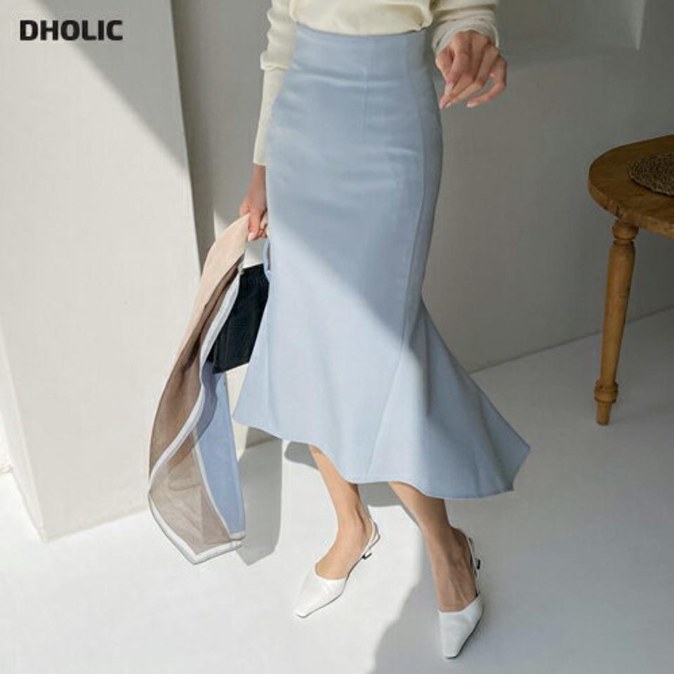 マーメイドスリットスカート・全4色・b67215 レディース 【sk】【スカート ロング ロングスカート マーメイド マーメイドスカート スリット 単色 無地 シンプル フェミニン かわいい 春 秋 韓国 ファッション】【ハイホリHIHOLLI】