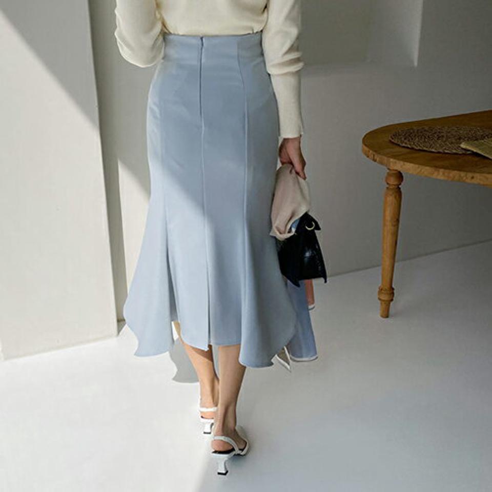 マーメイドスリットスカート・全4色・b67215 レディース 【sk】【スカート ロング ロングスカート マーメイド マーメイドスカート スリット 単色 無地 シンプル フェミニン かわいい 春 秋 韓国 ファッション】【ハイホリHIHOLLI】