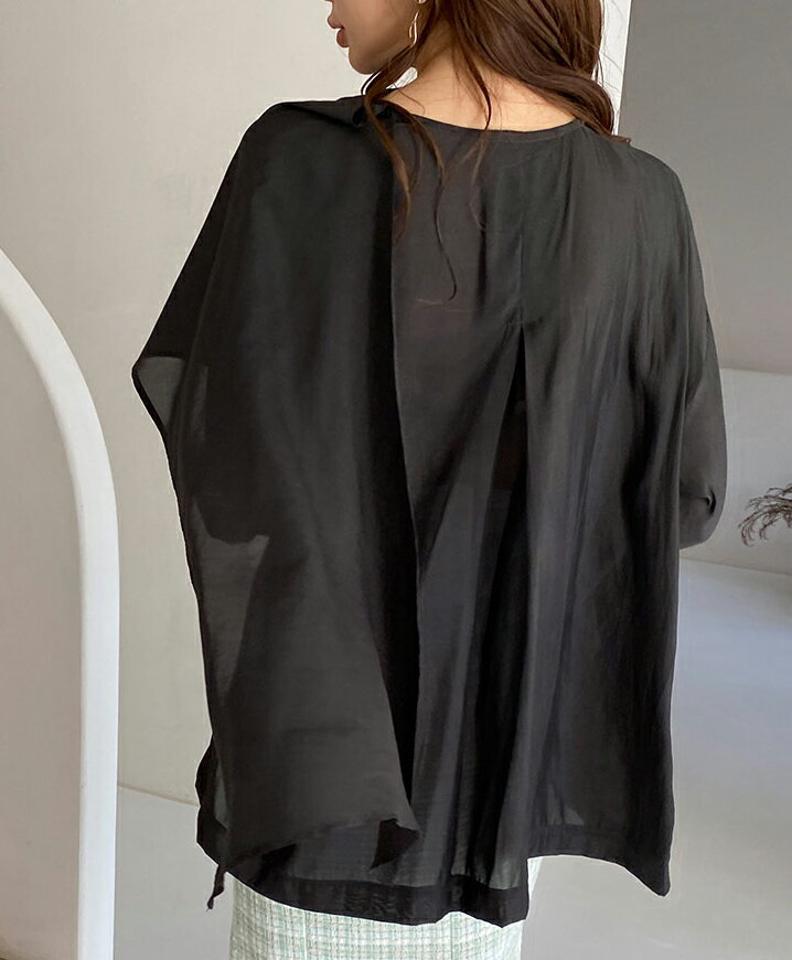 アンバランスディテールブラウス・全2色・t67188 レディース 【bl】【トップス ブラウス アンバランス ユニーク シンプル 単色 無地 大人 カジュアル 長袖 ラフ 春 秋 韓国 ファッション】【ハイホリHIHOLLI】