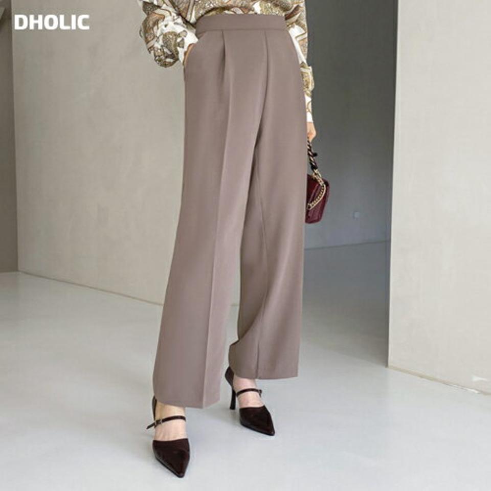 サイドジップスラックスパンツ・全3色・t67212 レディース 【pt】【パンツ ズボン ロングパンツ スラックス ジップアップ 単色 無地 シンプル ベーシック オフィスカジュアル 大人 カジュアル 春 秋 韓国 ファッション】【ハイホリHIHOLLI】