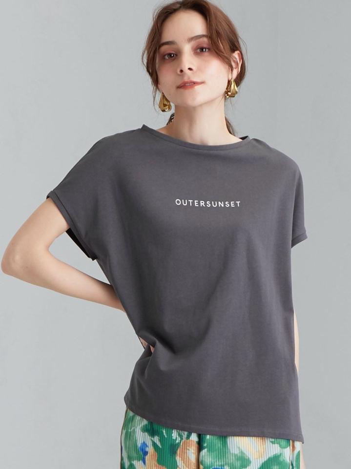[ 別注 アウターサンセット ]SC OUTERSUNSET * GLR ロゴ フレンチ スリーブ Tシャツ