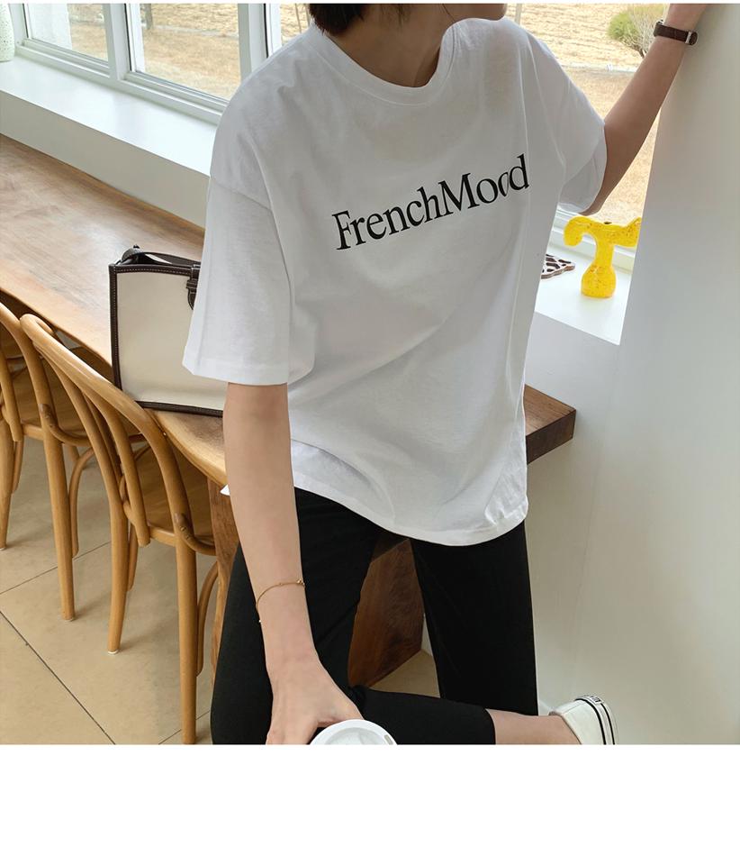 レタードスリット半袖Tシャツ