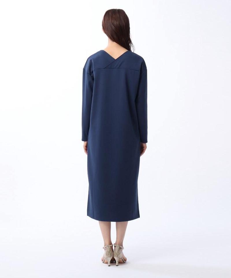 【WEB限定】ポンチジャージ前後vネックワンピース