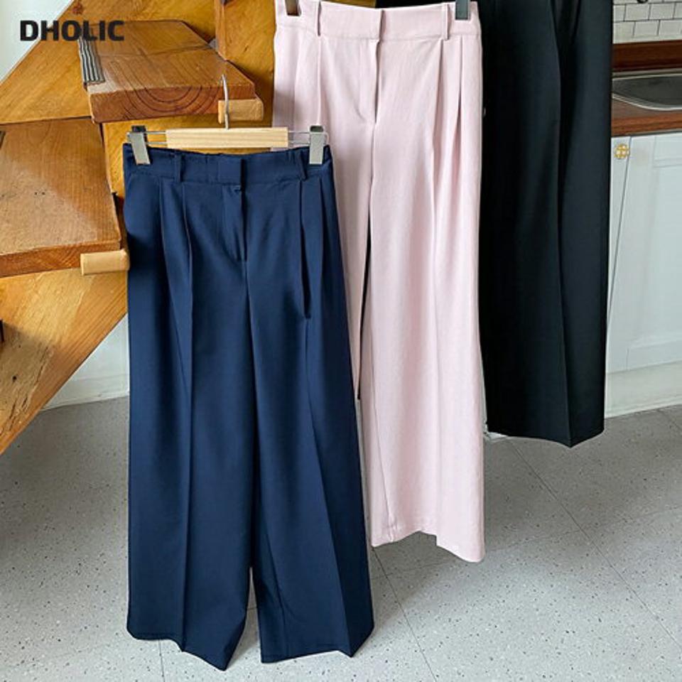 ウエストゴムワイドスラックス・全3色・b63462 レディース 【pt】【韓国 ファッション ボトムス パンツ ロング ロングパンツ スラックス ウエストゴム ワイド ルーズ ゆったり 10分丈 十分丈 カジュアル デイリー 秋 春】【NIJU】