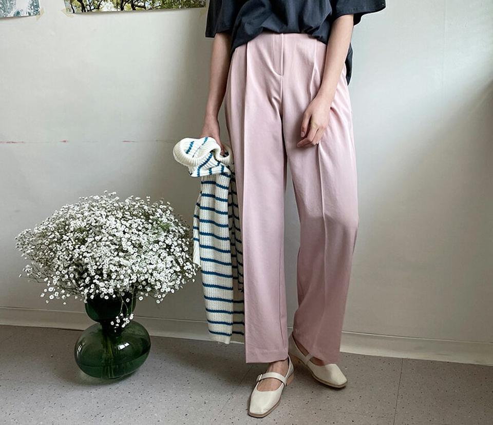 ウエストゴムワイドスラックス・全3色・b63462 レディース 【pt】【韓国 ファッション ボトムス パンツ ロング ロングパンツ スラックス ウエストゴム ワイド ルーズ ゆったり 10分丈 十分丈 カジュアル デイリー 秋 春】【NIJU】