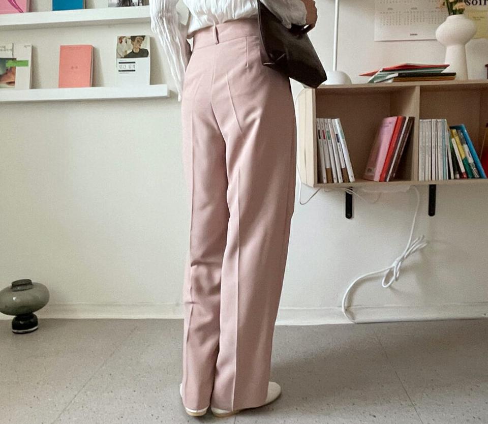 ツータックスラックス・全2色・t64882 レディース 【pt】【韓国 ファッション ボトムス パンツ スラックス ツータック ワイド ワイドスラックス オフィスカジュアル ハイウエスト 細身 無地 体型カーバー 秋 春】