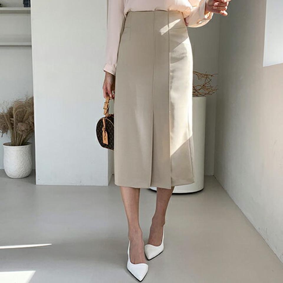 Hラインミディスカート・全3色・t67320 レディース 【sk】【スカート ミディ丈 ミディスカート Hライン 単色 無地 シンプル 大人 きれいめ オフィスカジュアル 春 秋 韓国 ファッション】【ハイホリHIHOLLI】