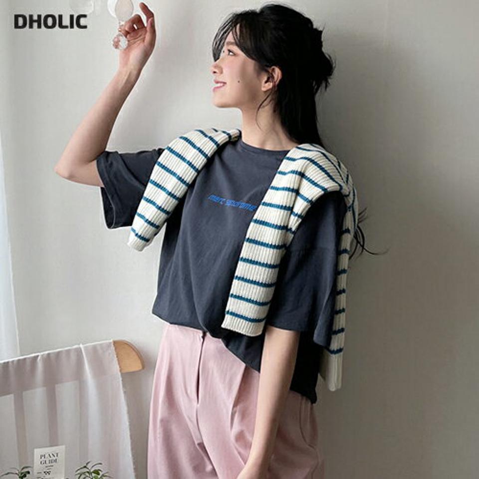 ラウンドレタリングTシャツ・全3色・t63461 レディース 【tops】【韓国 ファッション トップス Tシャツ 半袖 ラウンドネック レタリング ロゴTシャツ ルーズ ゆったり デイリー カジュアル 体型カーバー 秋 春】【NIJU】