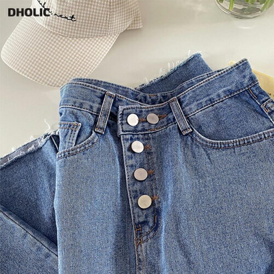 ダイアゴナルボタンデニムスカート・全1色・t63465 レディース 【sk】 韓国 ファッション ボトムス スカート ロング ロングスカート シンプル カジュアル デニム デニムスカート Hライン フィット スリム 細身 体型カーバー 秋 春 NIJU