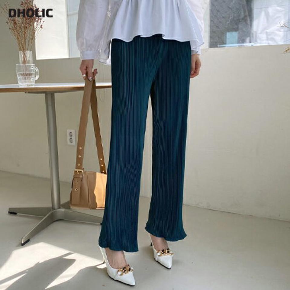 プリーツドロストパンツ・全4色・b67316 レディース 【pt】【パンツ ズボン ロングパンツ プリーツ プリーツパンツ ドロスト 単色 無地 シンプル カジュアル ウエストゴム 春 秋 韓国 ファッション】【ハイホリHIHOLLI】