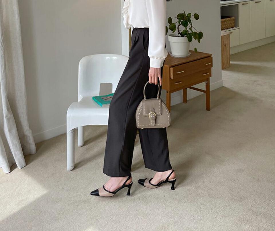 バックゴムホックスラックス・全2色・b56997 レディース 【pt】【韓国 ファッション ボトムス パンツ ロング スラックス ツータック ワイド ワイドスラックス ハイウエスト カジュアルオフィス カジュアル 無地 体型カーバー 秋 春】