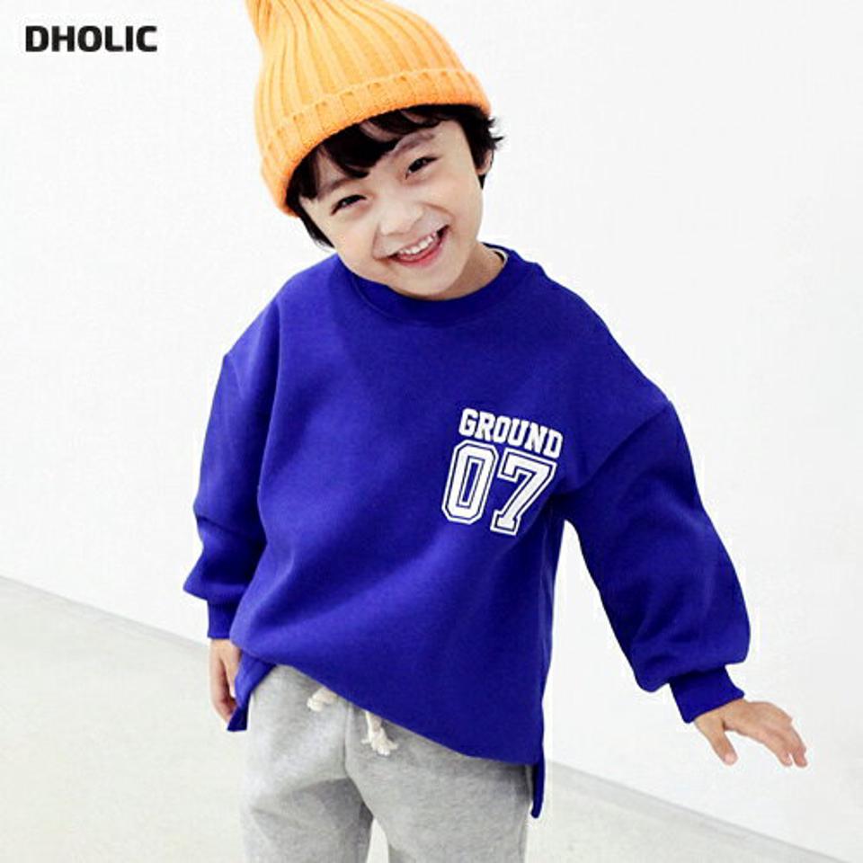 裏起毛グラウンドTシャツ・p010781 キッズ 【3~8才】【tops】【韓国 ファッション トップス スウェット トレーナー 長袖 女の子 男の子 Tシャツ デイリー ベーシック ルーズ ゆったり ロゴ キッズ 子供 子供服 幼稚園 通学 通園 低学年 秋 冬】【KIDS】