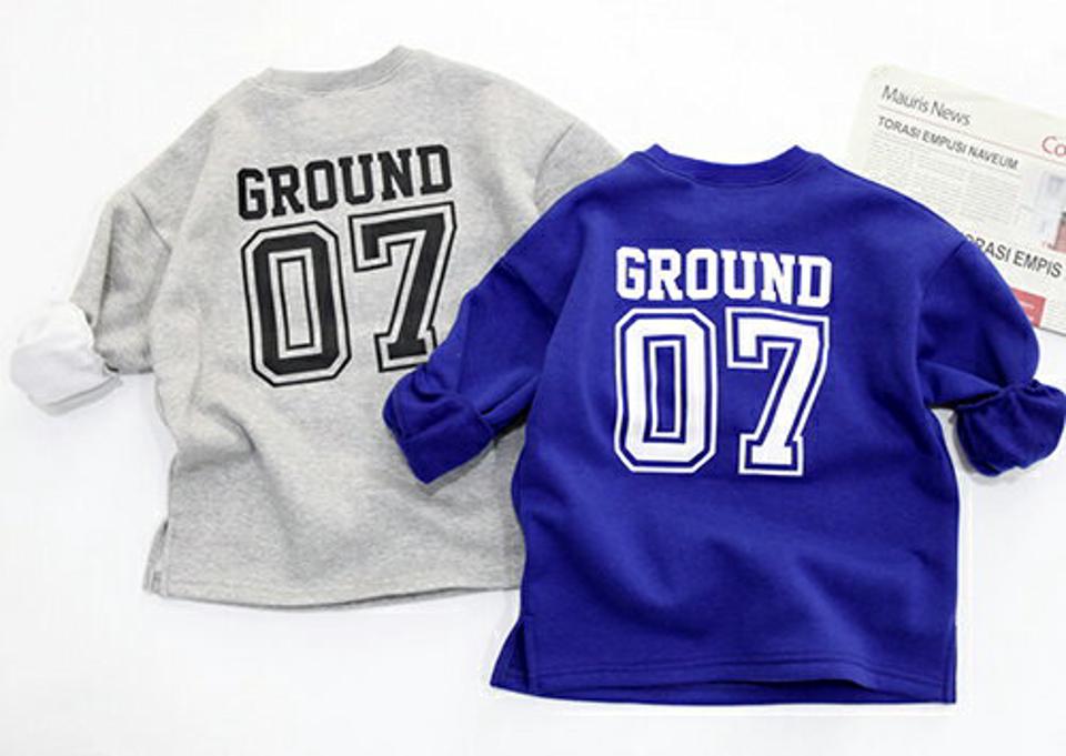 裏起毛グラウンドTシャツ・p010781 キッズ 【3~8才】【tops】【韓国 ファッション トップス スウェット トレーナー 長袖 女の子 男の子 Tシャツ デイリー ベーシック ルーズ ゆったり ロゴ キッズ 子供 子供服 幼稚園 通学 通園 低学年 秋 冬】【KIDS】