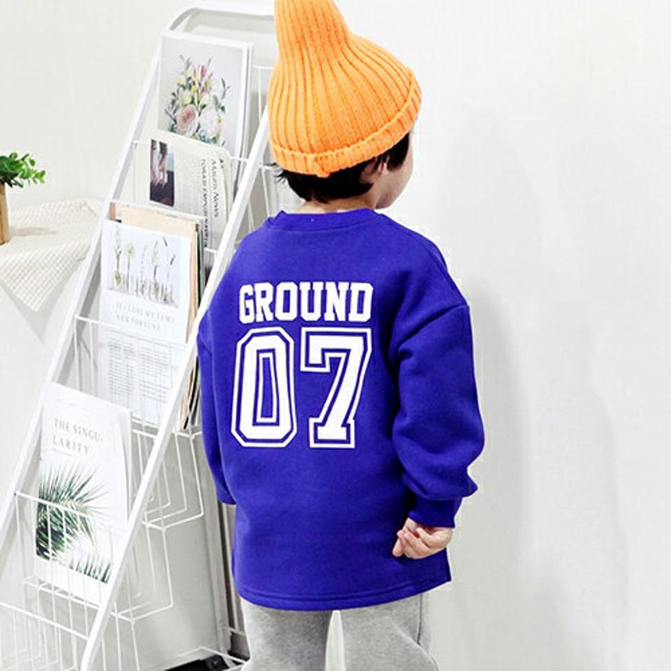 裏起毛グラウンドTシャツ・p010781 キッズ 【3~8才】【tops】【韓国 ファッション トップス スウェット トレーナー 長袖 女の子 男の子 Tシャツ デイリー ベーシック ルーズ ゆったり ロゴ キッズ 子供 子供服 幼稚園 通学 通園 低学年 秋 冬】【KIDS】