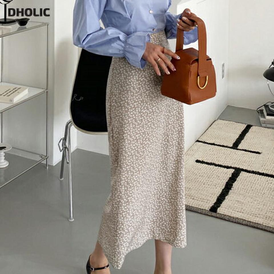 クローバーパターンロングスカート・全3色・t65046 レディース 【sk】【韓国 ファッション ボトムス スカート ロング ロングスカート クローバー柄 ハイウエスト バックゴム カジュアル 体型カバー フェミニン デイリー 秋 春】