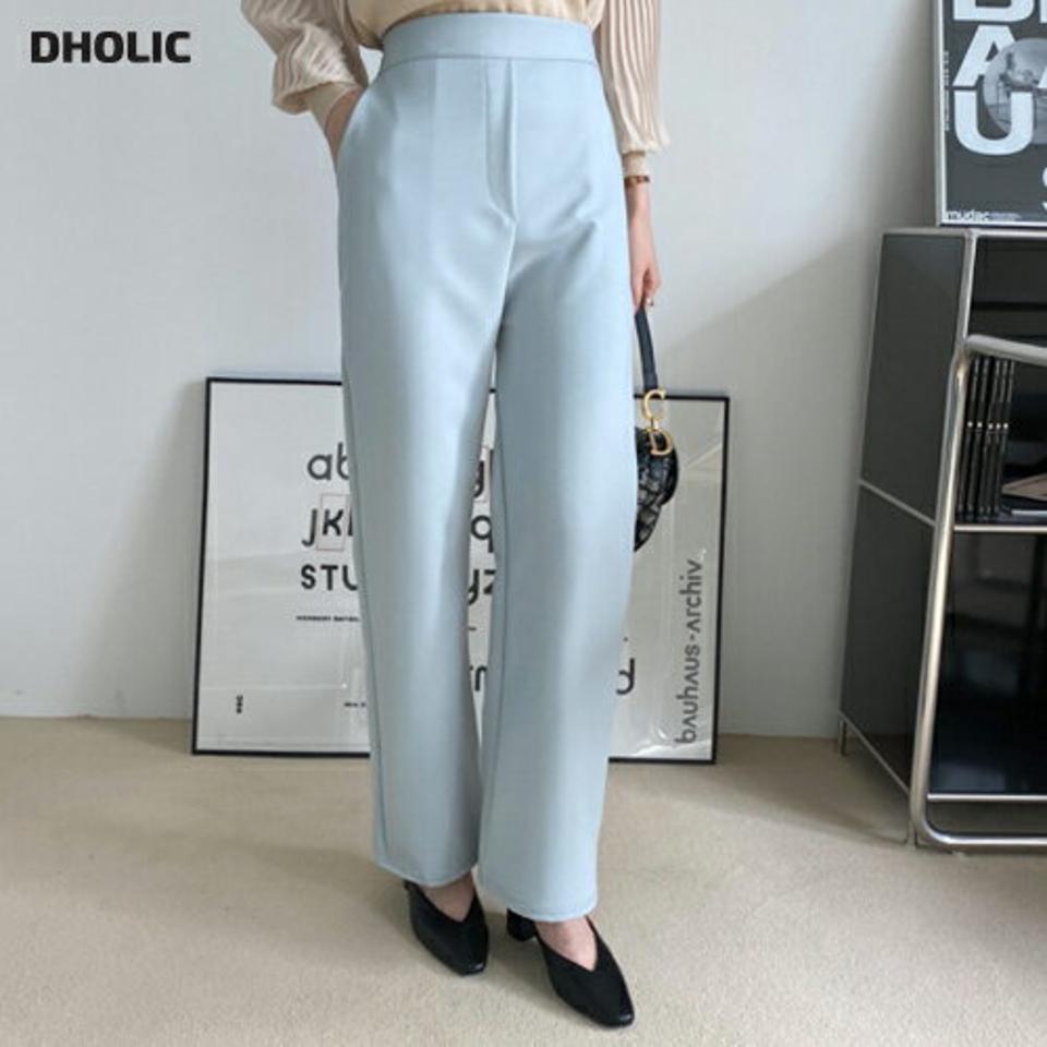 ワイドスラックスパンツ・全4色・t67279 レディース 【pt】【スラックス パンツ ズボン ロングパンツ ワイドスラックス ワイド 単色 無地 シンプル ベーシック 大人 オフィスカジュアル 春 秋 韓国 ファッション】【ハイホリHIHOLLI】