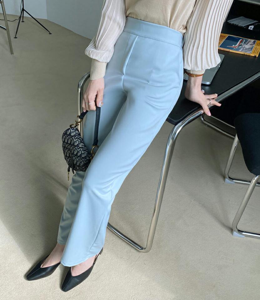 ワイドスラックスパンツ・全4色・t67279 レディース 【pt】【スラックス パンツ ズボン ロングパンツ ワイドスラックス ワイド 単色 無地 シンプル ベーシック 大人 オフィスカジュアル 春 秋 韓国 ファッション】【ハイホリHIHOLLI】