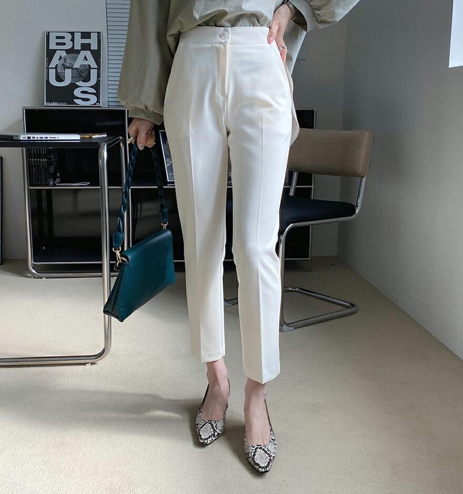 スリムスラックスパンツ・全3色・t67278 レディース 【pt】【パンツ ズボン ロングパンツ スラックス スリム スリムパンツ 単色 無地 シンプル ベーシック オフィスカジュアル きれいめ 春 秋 韓国 ファッション】【ハイホリHIHOLLI】