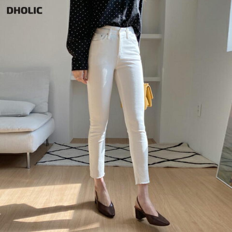 カットオフスリムパンツ・全2色・t67282 レディース 【pt】【パンツ ズボン ロングパンツ 単色 無地 シンプル ベーシック スリム スキニー スキニーパンツ カットオフ 切りっぱなし カジュアル 大人 春 秋 韓国 ファッション】【ハイホリHIHOLLI】