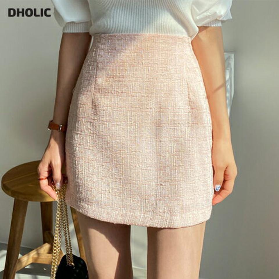 ツイードミニスカート・全3色・t65045 レディース 【sk】【韓国 ファッション ボトムス スカート ミニスカート ミニ ショート シンプル 高級感 ツイード フロントダーツ バックゴム ツイードスカート カジュアル フェミニン スリム 細身 秋 春】