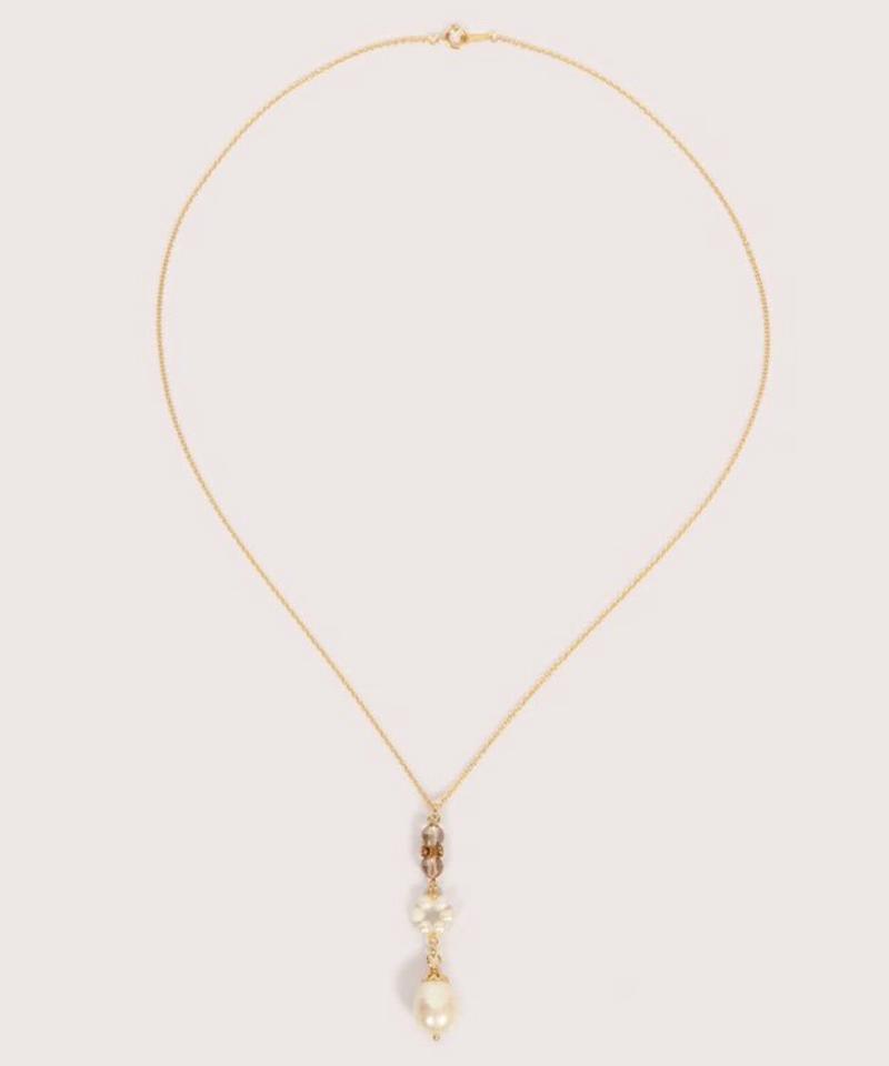 【大人上品パールアクセ】6粒パール×ベージュネックレス
