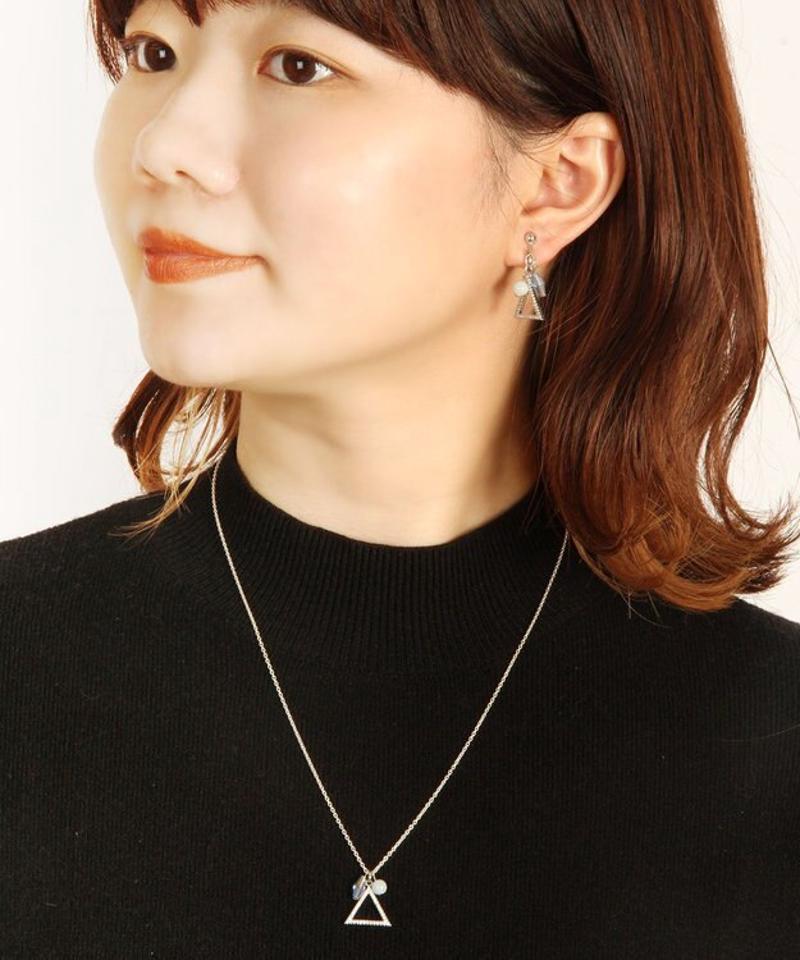 【セットで自分へのご褒美に】シルバー925 三角ガラスイヤリングセット