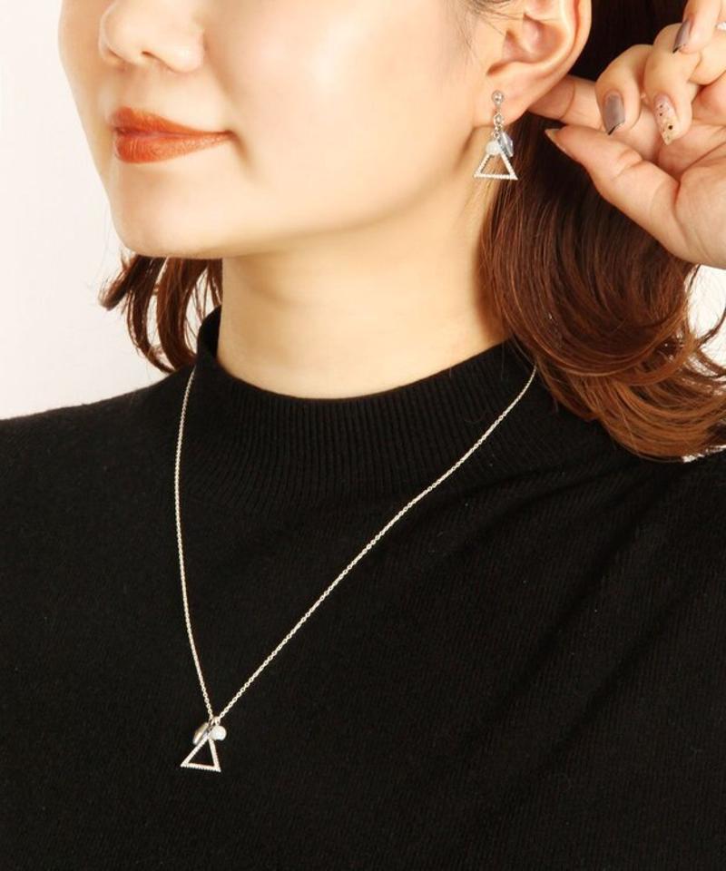 【セットで自分へのご褒美に】シルバー925 三角ガラスイヤリングセット