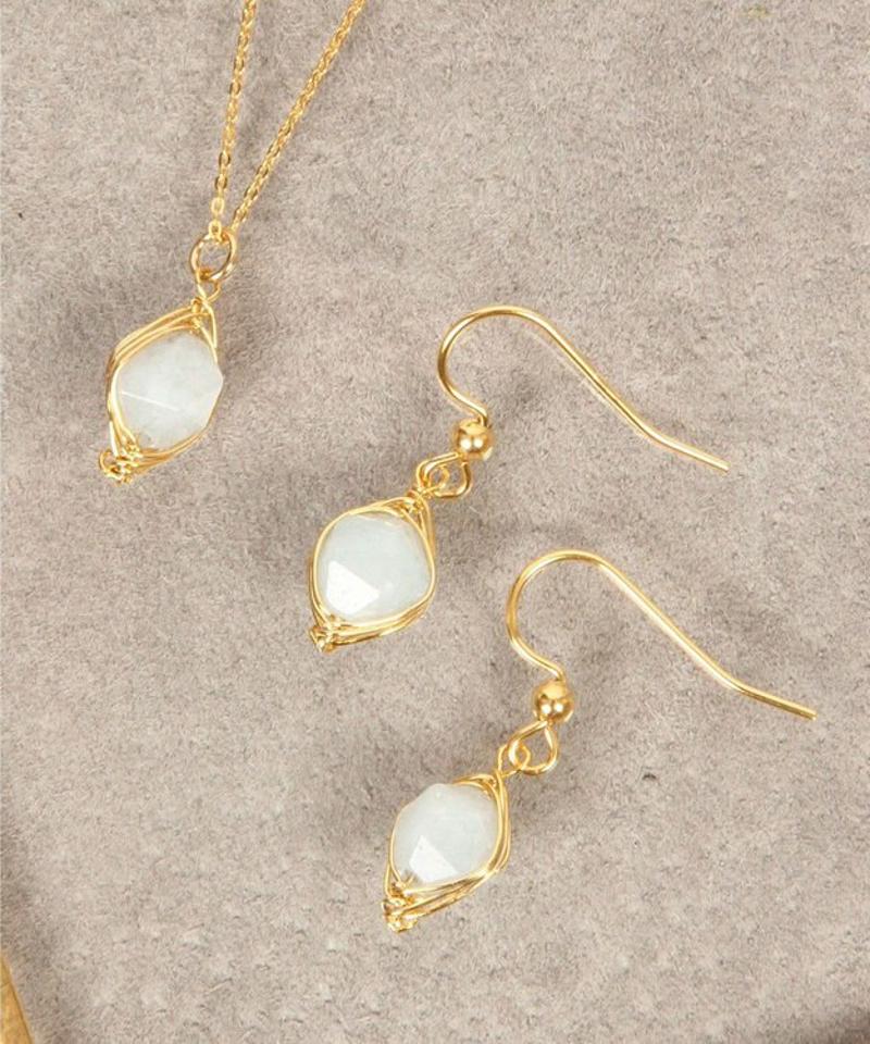 【特別な12誕生石】3月アクアマリンピアス×ネックレスセット