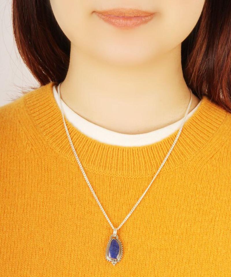 【フランス天然石】ラピスラズリ変形小さめネックレス