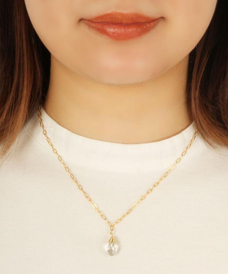 【一発で決まるセットアクセ】K14GF クリスタルネックレス＆リングセット