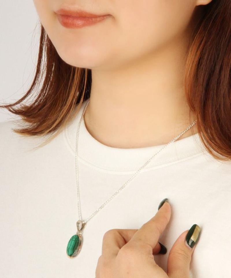 【フランス・メキシコ産一点もの】マラカイトネックレス