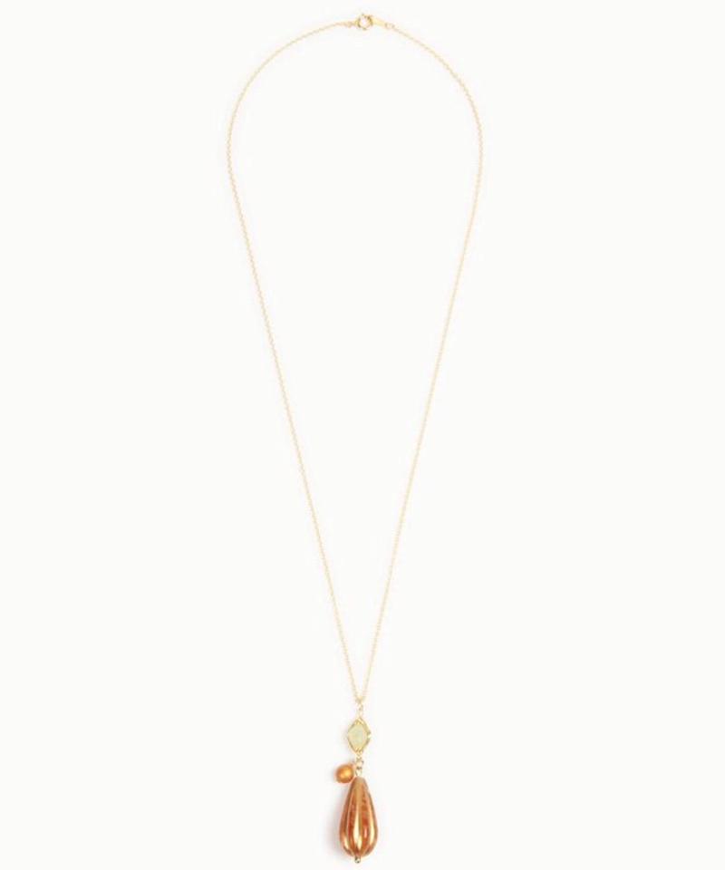 K14GF プレナイト×アクリルシードチャームネックレス
