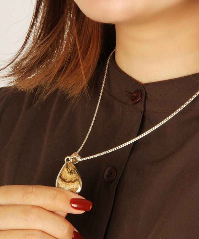 【厳選のフランス買付】ピクチャージャスパーネックレス