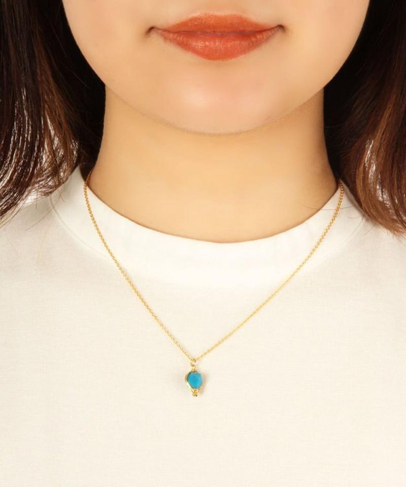 【一発で決まるセットアクセ】K14GF ブルーサードネックレス＆リングセット