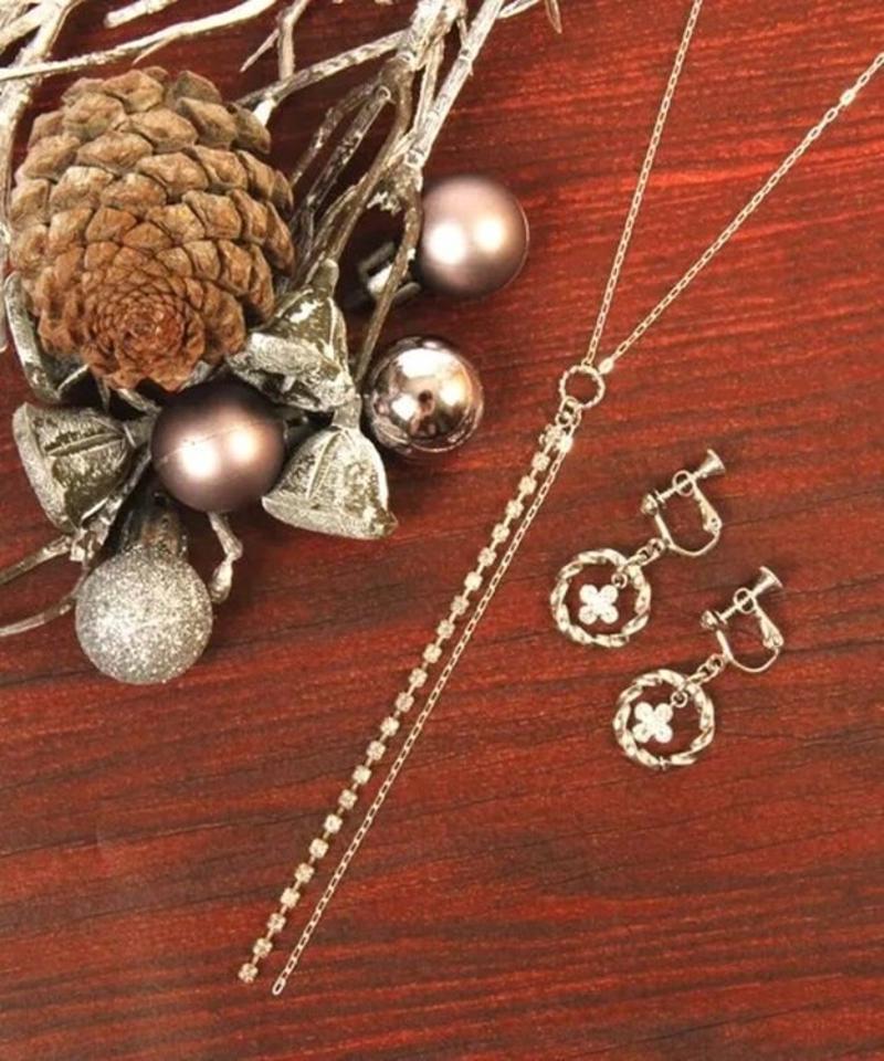 【セットで自分へのご褒美に】シルバー925 花型ガラスイヤリングセット