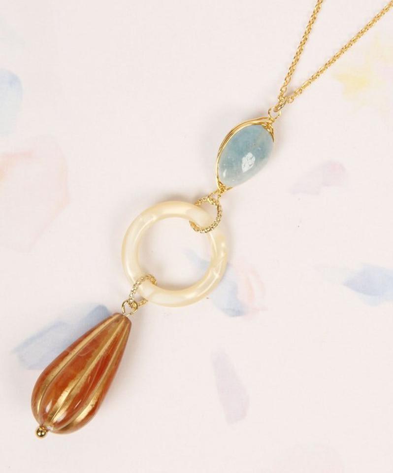 【3月誕生石】K14GF アクアマリン×シードネックレス